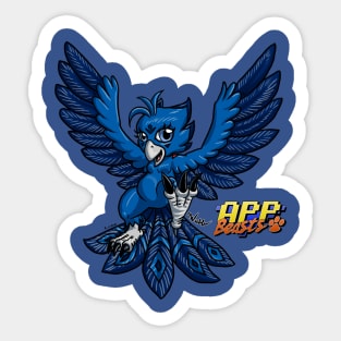 Birdie Flying in Blues Sticker